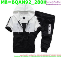 Bộ quần áo short nam phối hai màu thời trang BQAN92(RBB)